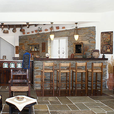 The bar inside the hotel