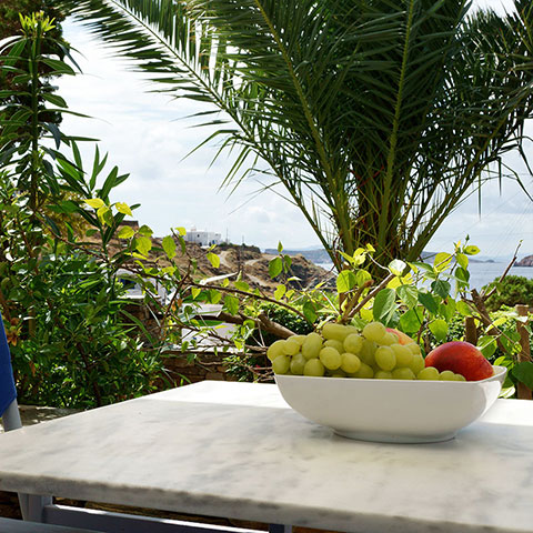 View at Chrissopigi from Fassolou hotel in Sifnos