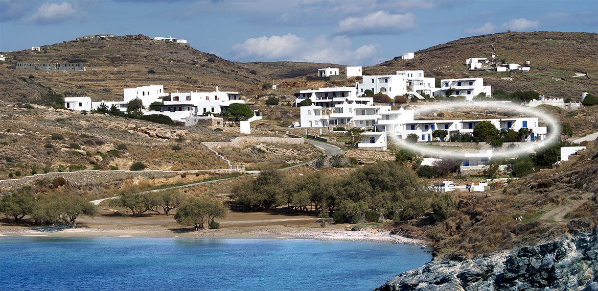 L'emplacement des studios Fassolou à Sifnos